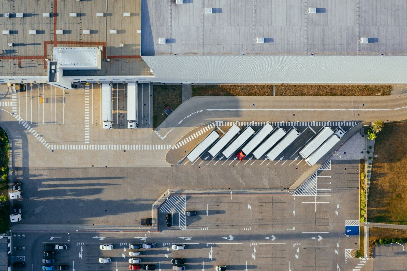 Loading docks at a freight terminal